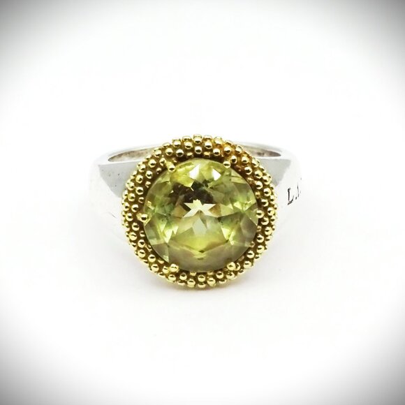 LAGOS Caviar Sterling Silver 18K Yellow Gold & Citrine Cocktail Ring Size 8.75 - Picture 1 of 10